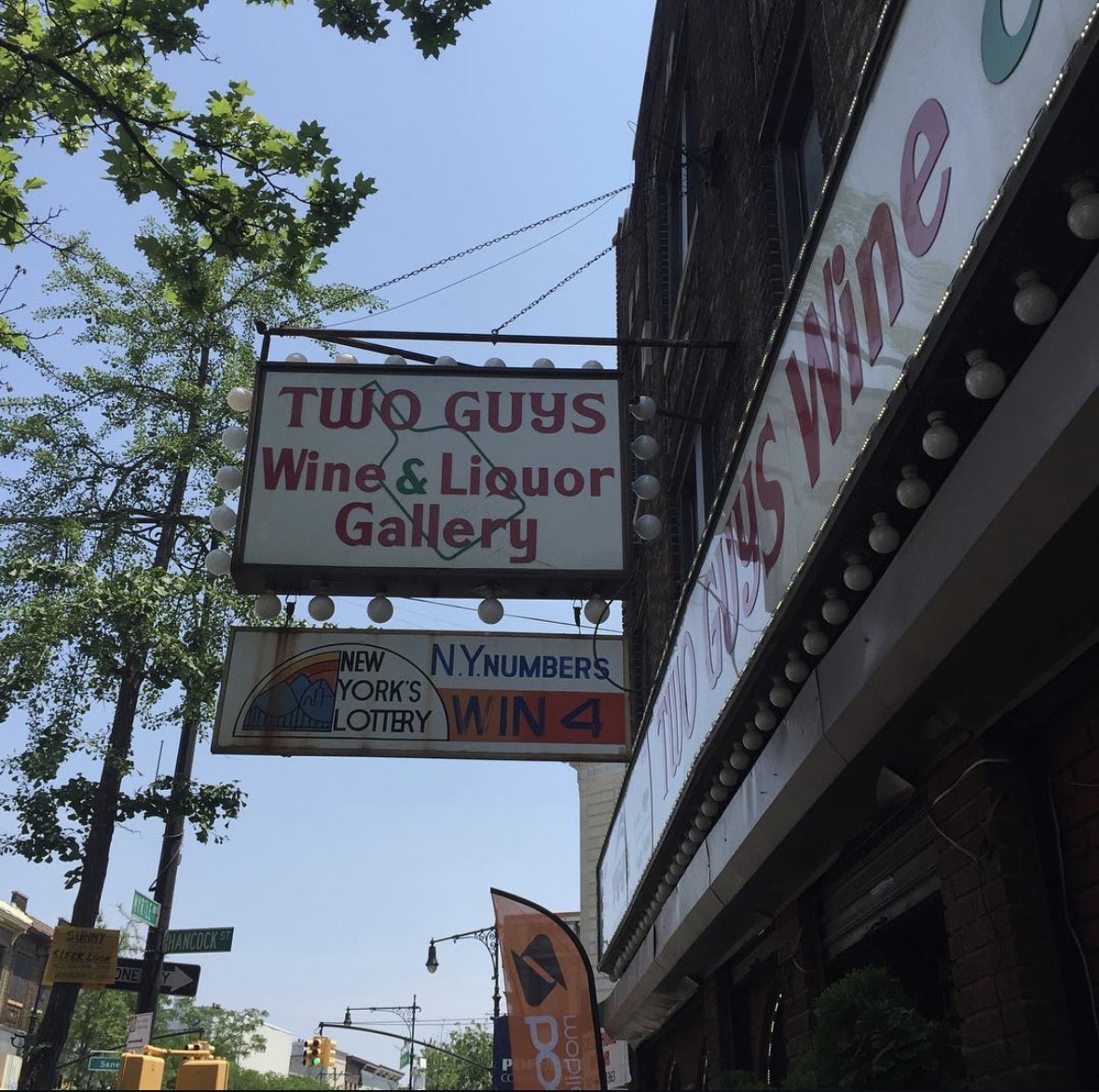 Two Guys Wine & Liquor storefront sign